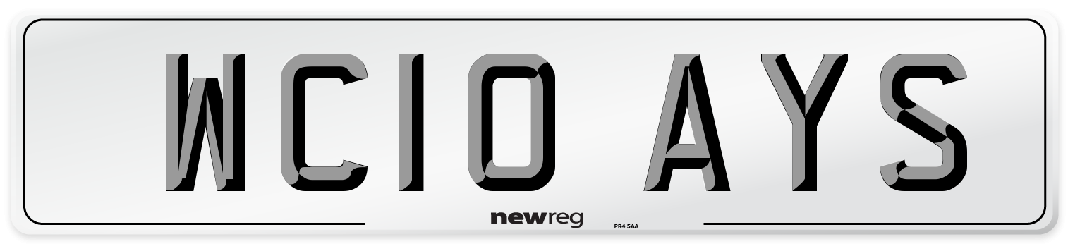 WC10 AYS Number Plate from New Reg